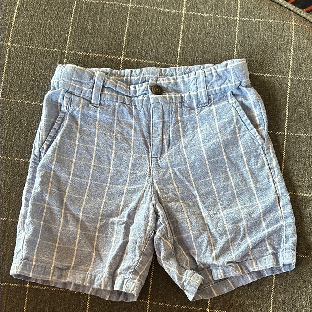 Janie and Jack Light Blue Checkered Shorts